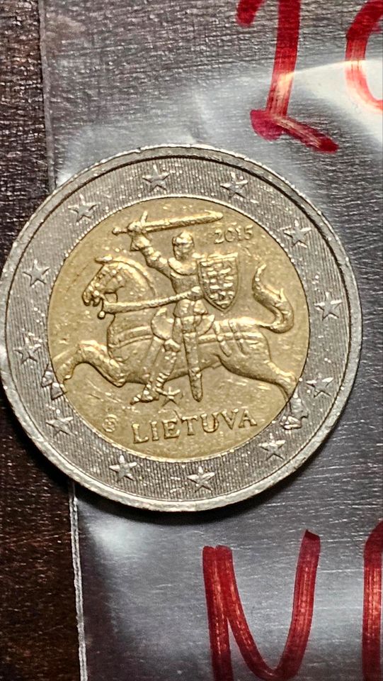 2 Euro Münze Litauen 2015 in Nürnberg (Mittelfr)