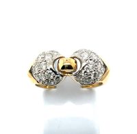 18K 750 Bicolour Gold 0,52 Ct Diamant Doppelherz Ring RG 54 Weihnachten Geschenk Rheinland-Pfalz - Igel Vorschau