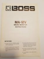 BOSS MA-12 Instructions Manual 1988 Hamburg-Mitte - Hamburg Borgfelde Vorschau