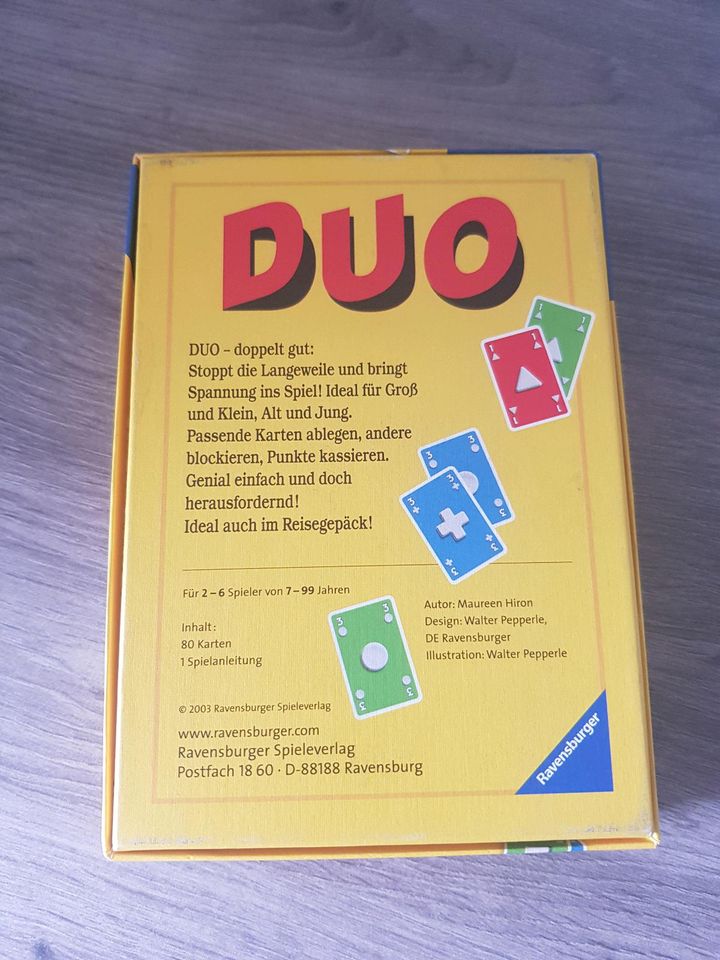 Kartenspiel "DUO" von Ravensburger, wie NEU! in Jülich