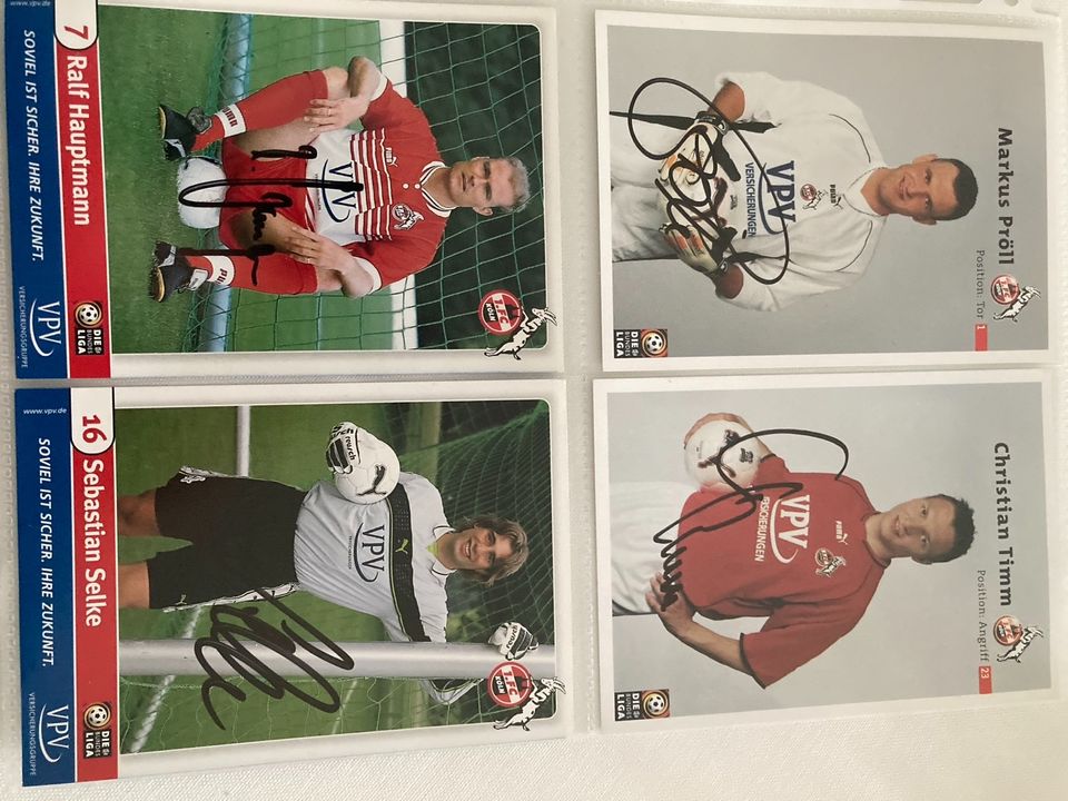 Autogrammkarten 1. FC Köln Podolski, Lottner etc. signiert in Brilon