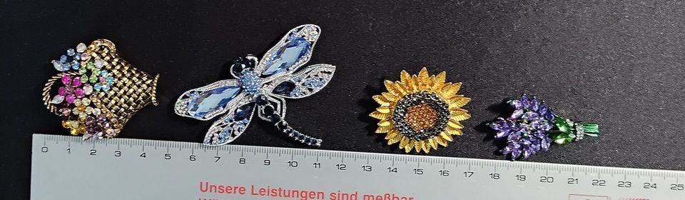 Modeschmuck Broschen Bienen, Libelle, Blumen..... in Baesweiler