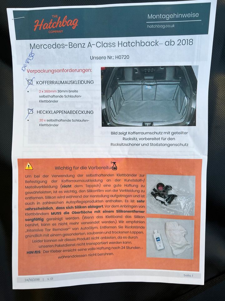 Hatchbag Kofferraumschutz Mercedes A Klasse in Offenbach