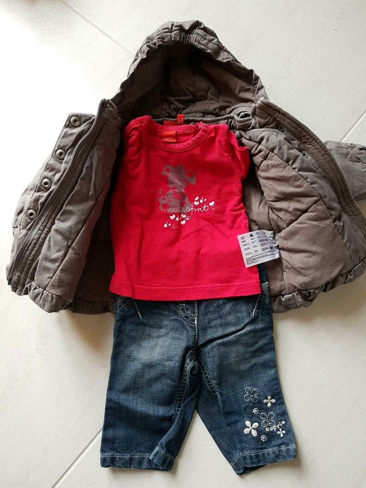 5tlgs Esprit Baby Set Gr 56 Winterjacke-Hose-Leggings-Shirt-Body in Pollenfeld