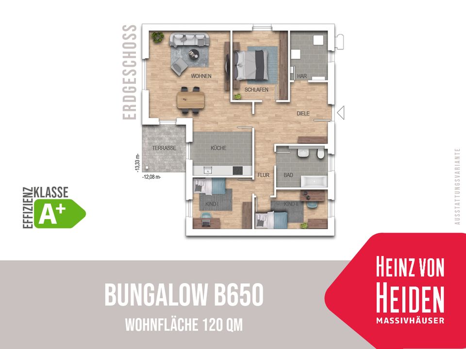 Bungalow B650 - Neubau in Erfurt - Haus mit 120 qm - inkl. PV-Anlage und Lüftungsanlage in Erfurt