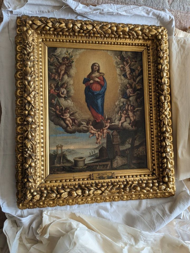 Gemälde Madonna (gemalt von einem Schüler des Murillo) - 68x60cm in Alzenau
