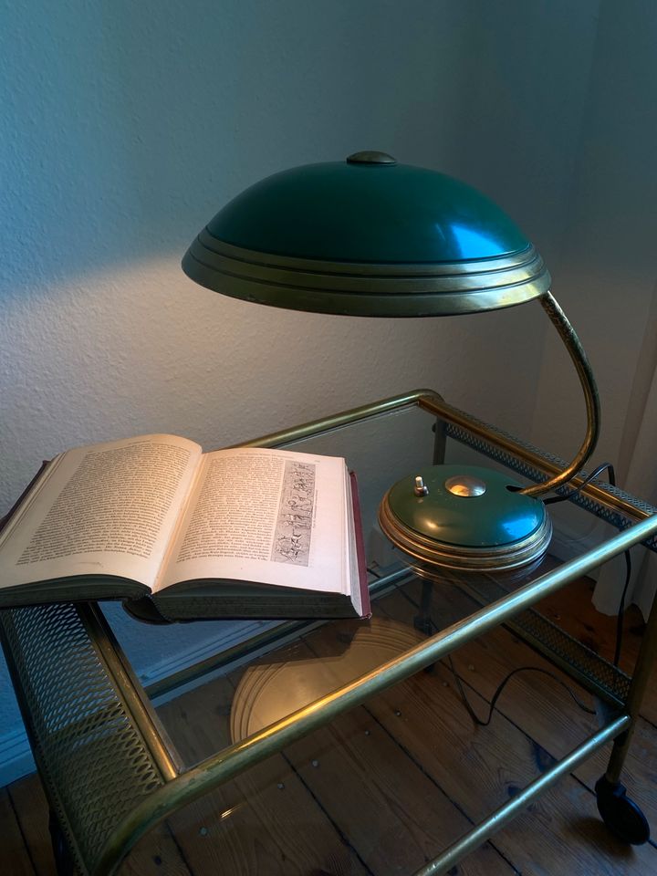 Helo Leuchten Vintage Bauhaus ArtDeco Lampe 40-50er Messing in Berlin