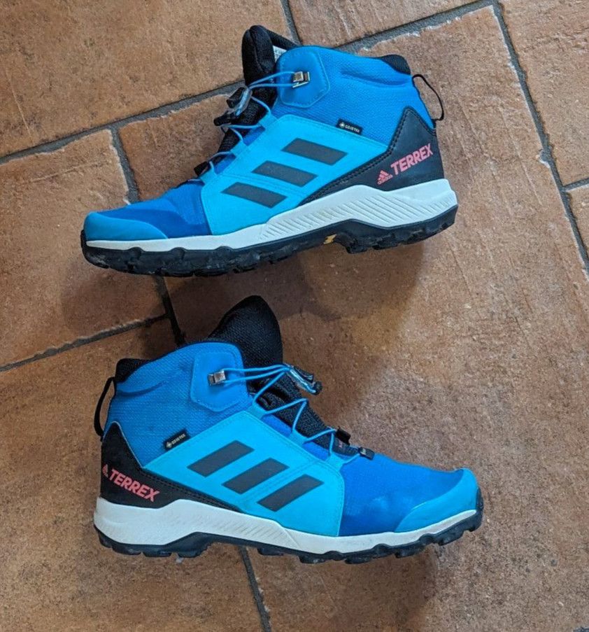 Schuhe Jungen adidas Terrex Gore-Tex sehr guter Zustand blau in Flöha 