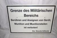 Blechschild GRENZE DES MILITÄRISCHEN BEREICHS, inkl. Versand Bayern - Lichtenfels Vorschau
