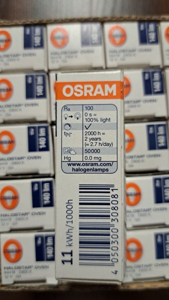 20 St. Halogenlampe Osram Halostar Oven G4 bis 300°C -NEU- in Hamburg