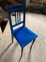 Blau stuhl diy alt retro vintage Holzstuhl unikat einzelstück Bayern - Augsburg Vorschau