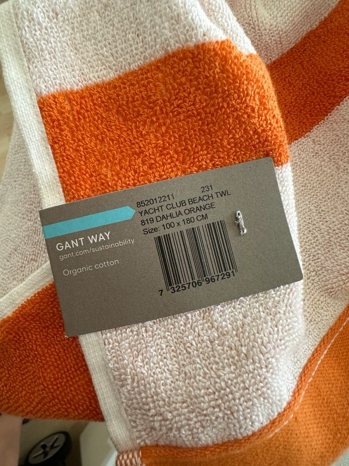 Gant XXL Strandtuch 100×180 neu orange weiß in Düsseldorf
