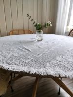 Tischdecke shabby oval rund chic Häkelntischdecke weiß Baumwolle Baden-Württemberg - Karlsruhe Vorschau