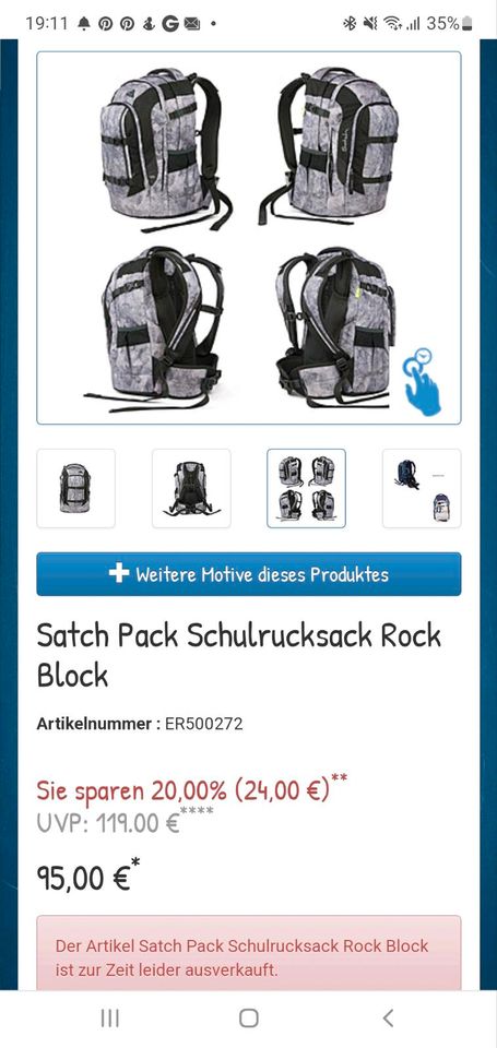 Satch Bag Schulrucksack grau meliert in Nordkirchen