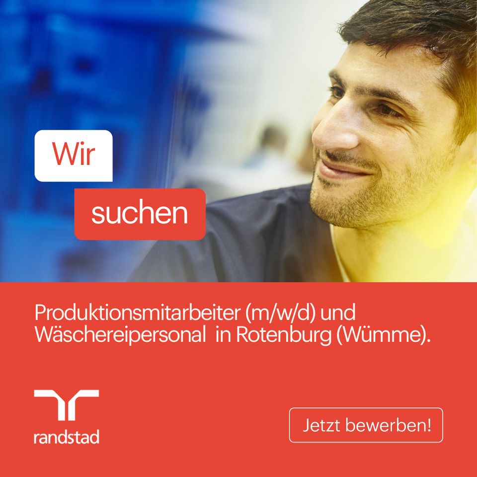 Randstad sucht Mitarbeiter Wäscherei in Rotenburg! in Rotenburg (Wümme)