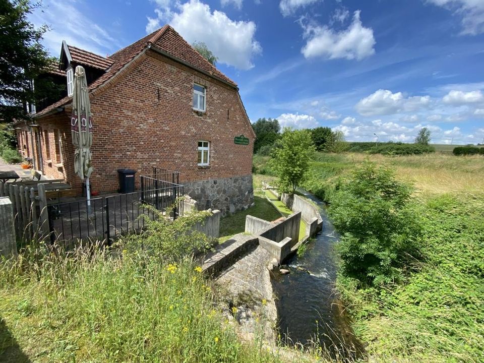 Sanierte, historische Wassermühle am Ufer der Ostpeene mit 6 Ferienwohnungen & Restaurant in Neu Schloen (Meckl)