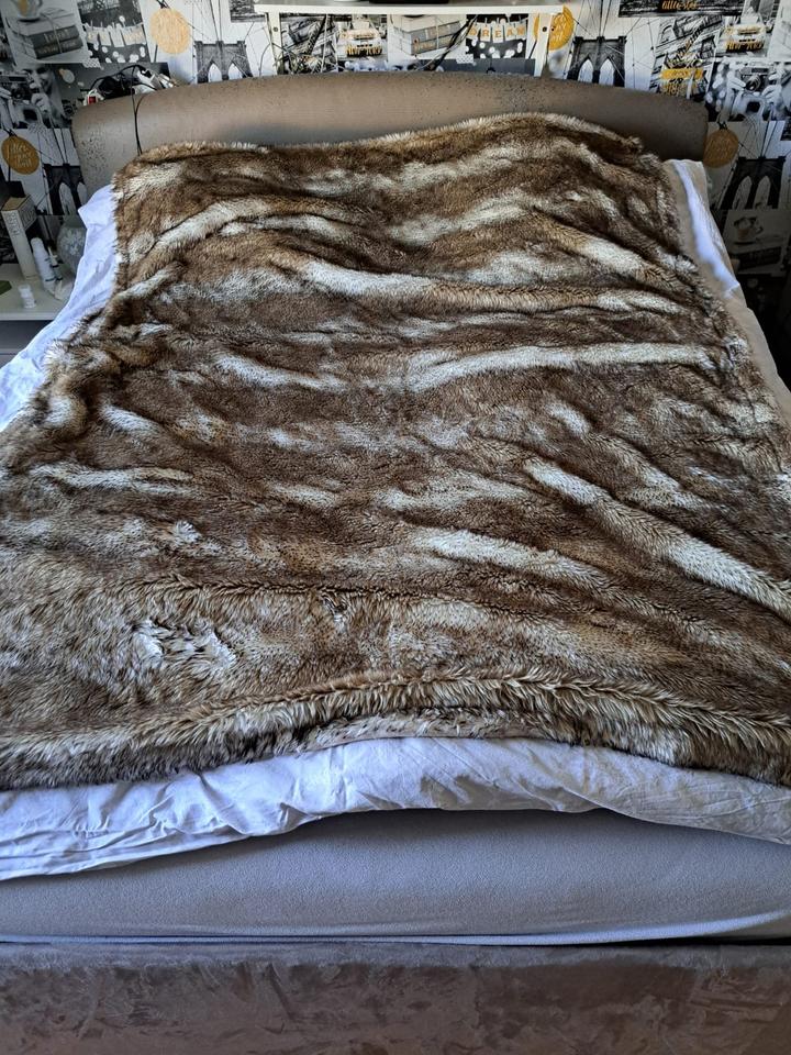 Decke Fellimitat Shadow fox Fuchs Tagesdecke 140x190 in Nordrhein