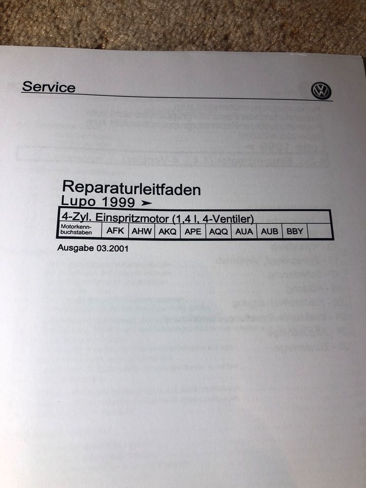 VW Lupo Reparaturleitfaden Typ 6X in Ilmtal