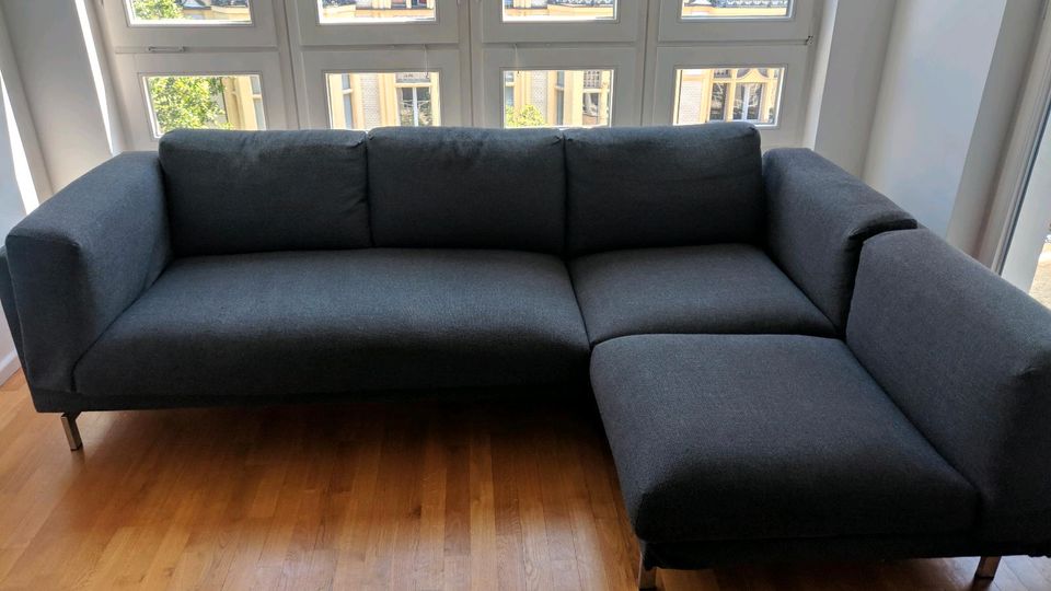 Eckcouch Sofa L-Couch Stoff schwarz Anthrazit Grau Ikea Polster in Berlin