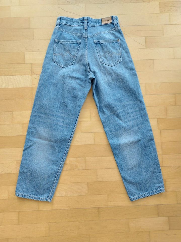 Pepe Mom Jeans, blau, denim, High Waist, Gr. 26, Relaxed in Dassow