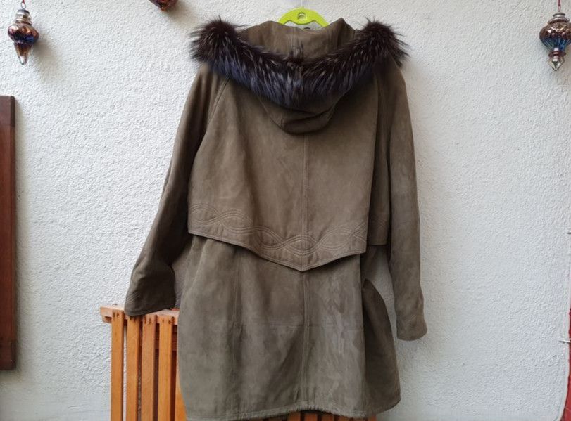 Wildleder Parka mit Fuchsbesatz von PerMe Gr 44 in Offenbach