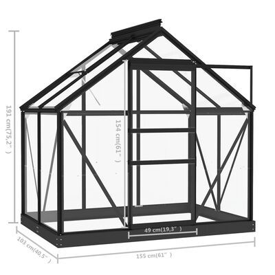 Glas Gewächshaus Anthrazit Aluminium versch. Größen in Helsa