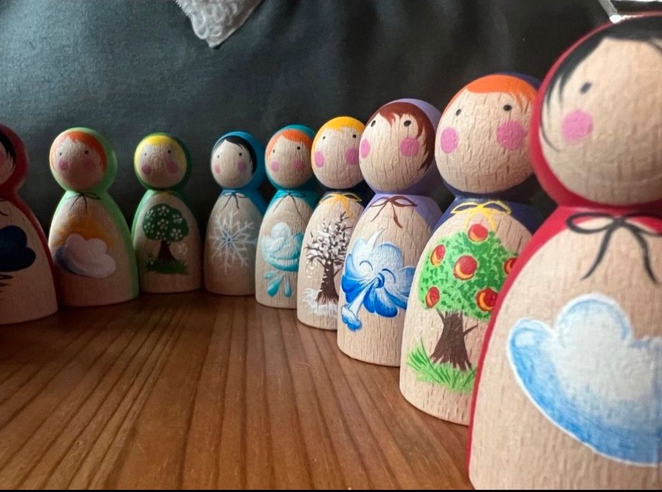 Pegdolls Regenbogenfiguren Montessori Holzspielzeug Holzfiguren in Freital