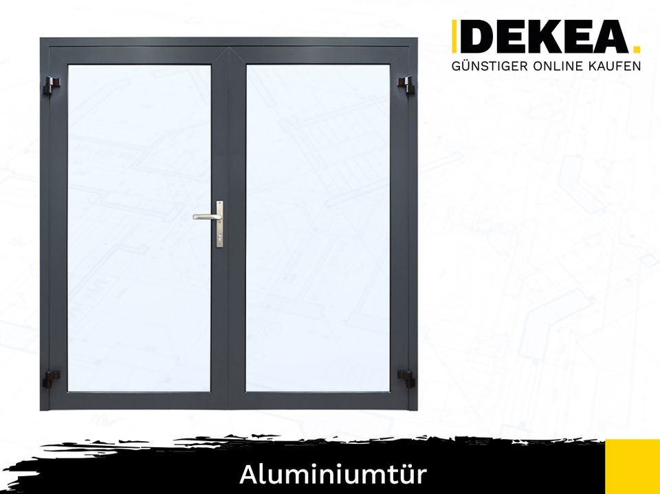 Aluminium Tür 2090 x 2100 mm Haustür Außentür Eingangstür Industrietür Wohnungstür Nebeneingangstür für Werkstat Halle Industrie Aluminiumtür nach Maß in Dresden