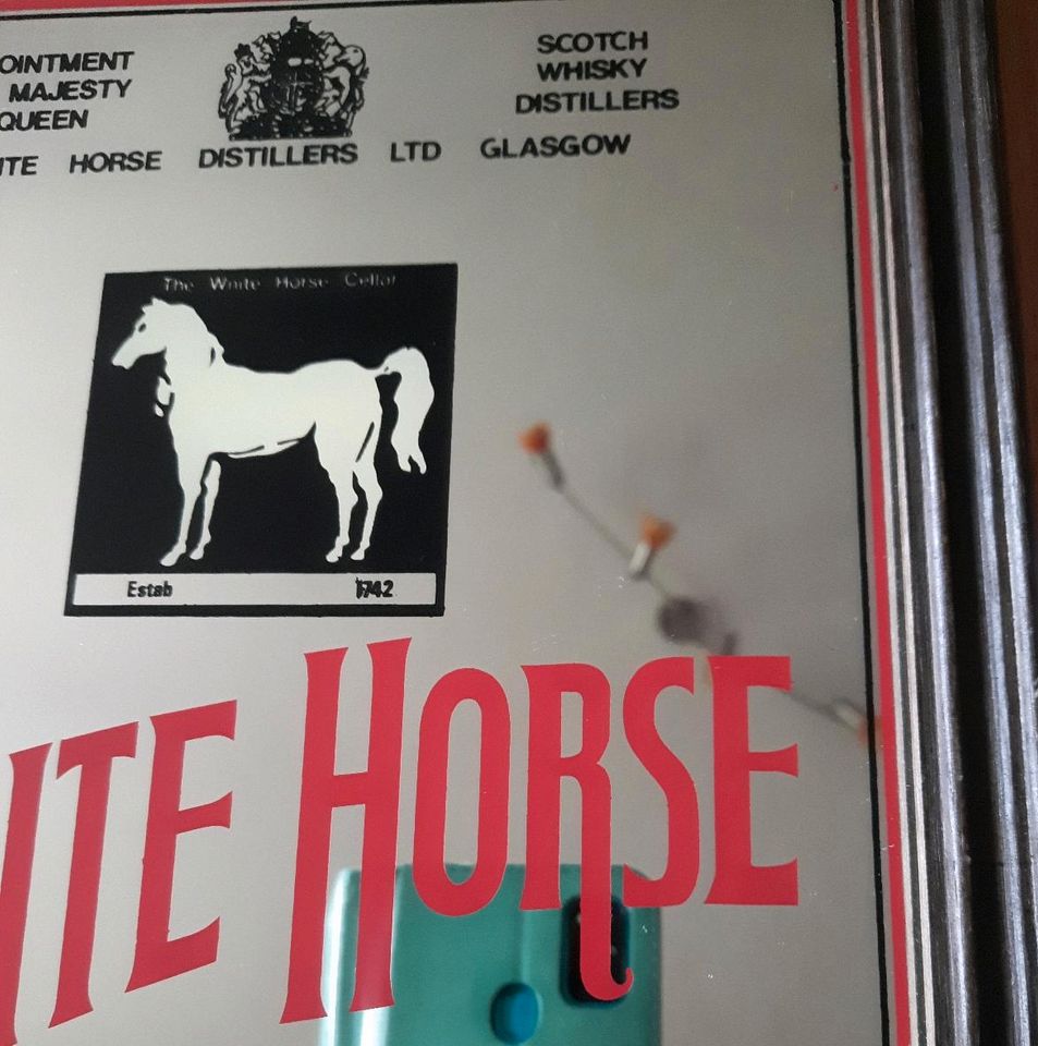 Vintage Barspiegel Scotch Whisky White Horse in Nortorf