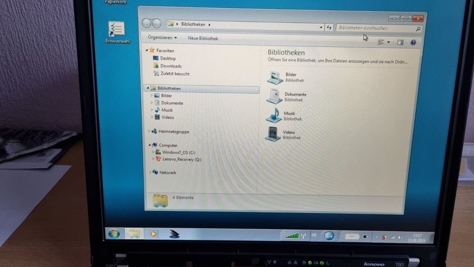 Laptop Lenovo T60 mit 4 GB RAM, und 80 GB Festplatte in Lübeck