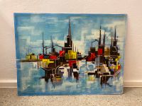 * FUTURISTISCHE STADT KARL HEINZ HOLZ ACRYL PLATTE 1970er ABSTRAK Berlin - Charlottenburg Vorschau