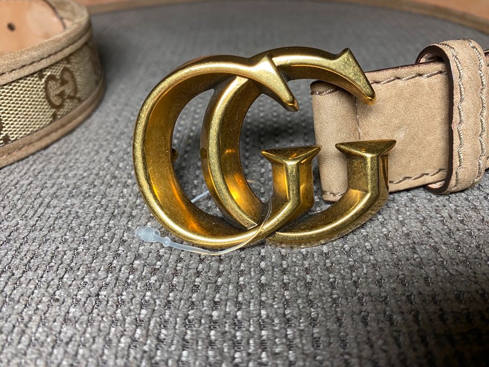 Original Original GUCCI Gürtel Marmont, Wildleder, beige, neu in Norderstedt