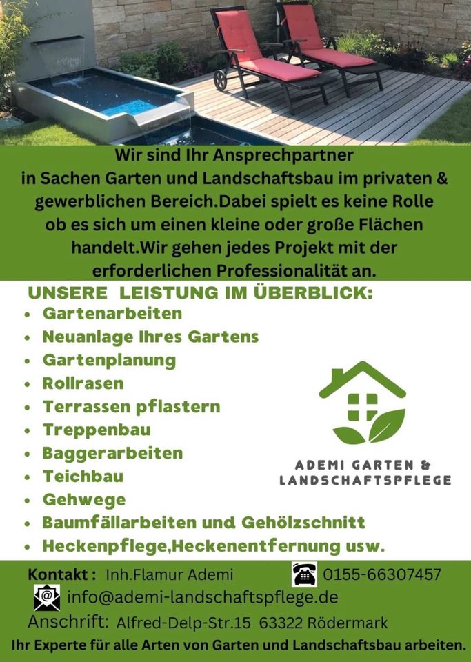 Gartenarbeiten,Pflasterarbeiten,Teichbau,Rollrasen,Gehwege in Darmstadt