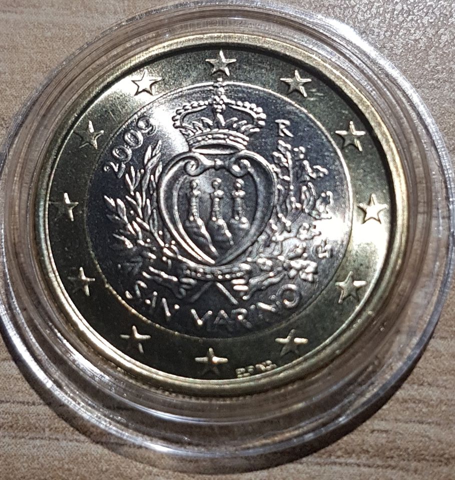 Kursmünze 1 Euro, San Marino 2009, unc. und gekapselt in Zetel