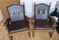 2x Retro Ledersessel - Schwarz Braun Nordrhein-Westfalen - Coesfeld Vorschau