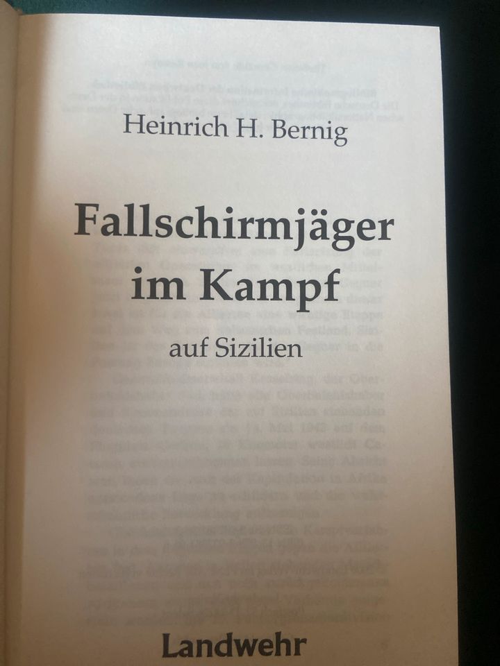 Heinrich H. Bernig Fallschirmjäger im Kampf auf Sizilien in Zölkow