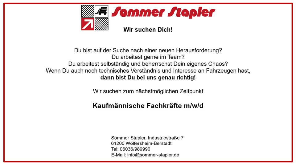 Kaufmännische Fachkraft (M/W/D) in Hungen