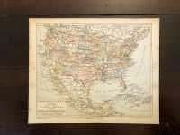 Alte Landkarte um 1910: Vereinigte Staaten und Mexiko München - Altstadt-Lehel Vorschau