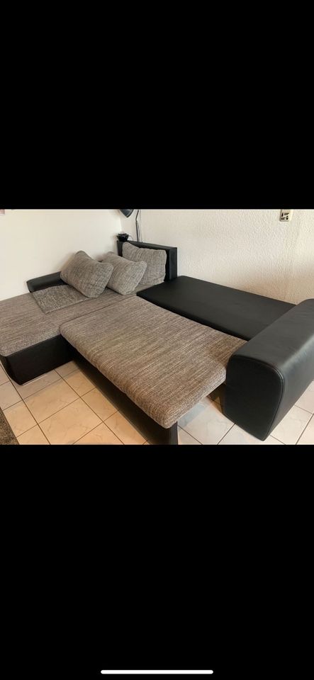 Schwarz grau Sofa Maße 250x180 in Bad König