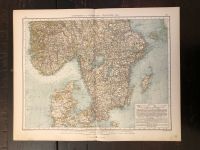 Alte XXL Landkarte um 1900: Schweden u Norwegen, südl. Teil München - Altstadt-Lehel Vorschau
