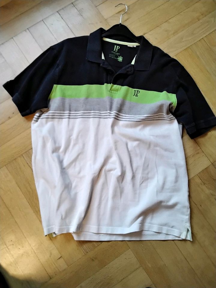 Herren-Poloshirt von JP 1880 , Gr. 3Xl, Gr. 64/66, weiß/dkl.blau in Durlangen