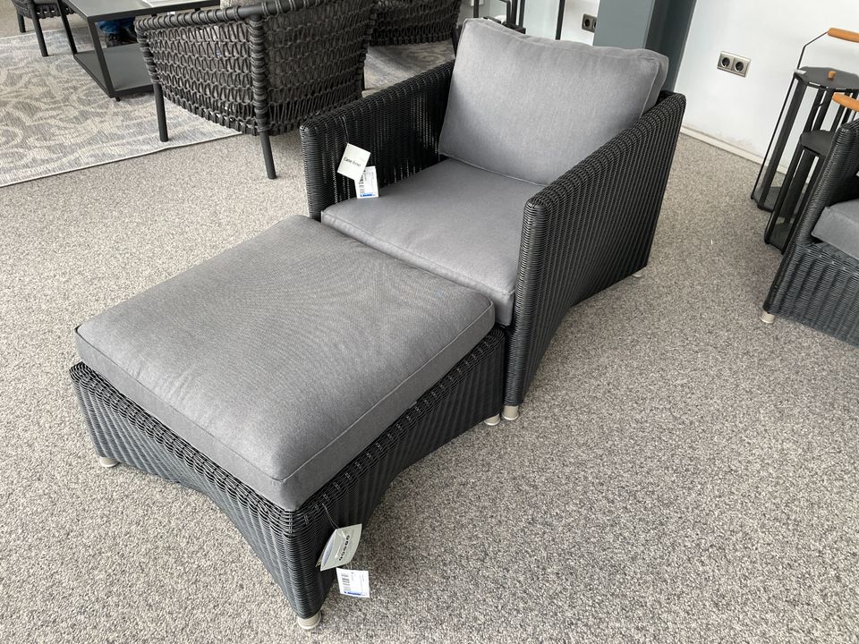 Cane-Line Diamond Loungesessel + Hocker inkl. Kissen in Uelsen