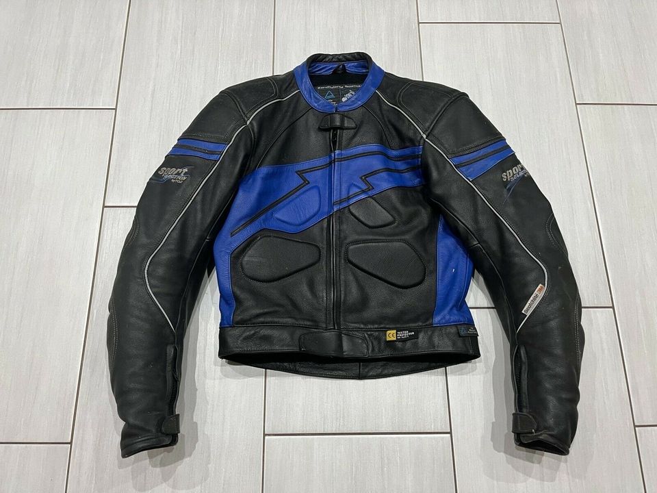 Polo Motorrad Lederkombi Jacke blau- schwarz in Wolferstedt