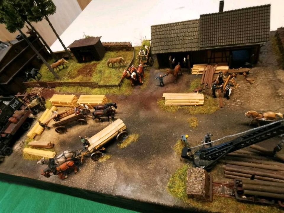 Diorama H0 Gewerbe um 1900, Fuhrbetrieb & Sägewerk in Leegebruch