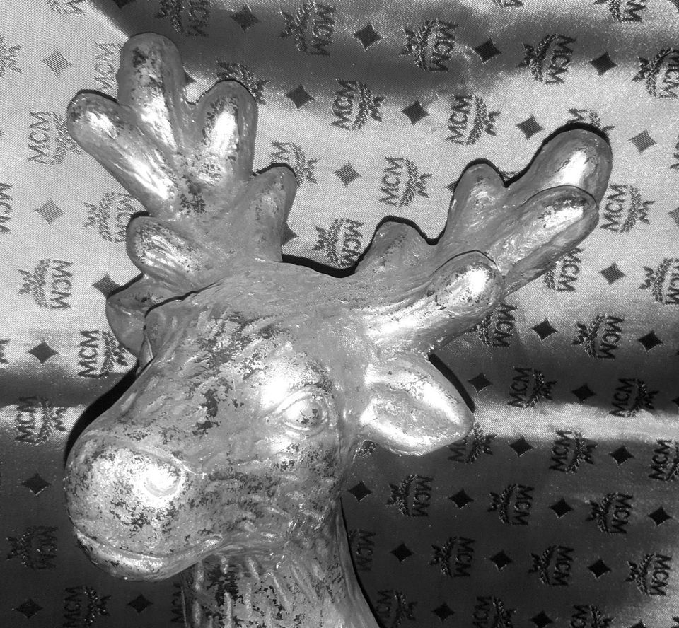 Rentier Ren Hirsch XXL Silber Weihnachten Krippe Leichtbeton in Berlin