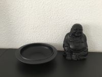 Große Buddha Figur Skulptur mit runder Schale in schwarz Zen Deko Essen - Essen-Borbeck Vorschau