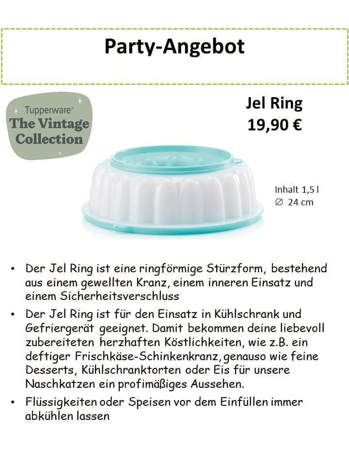 Tupperware Stürzform / Jelly Ring - Aktion in Höchstädt a.d. Donau