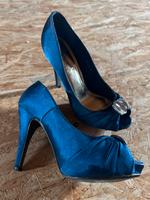 Plateau Schuhe Satin blau Bayern - Gundelfingen a. d. Donau Vorschau