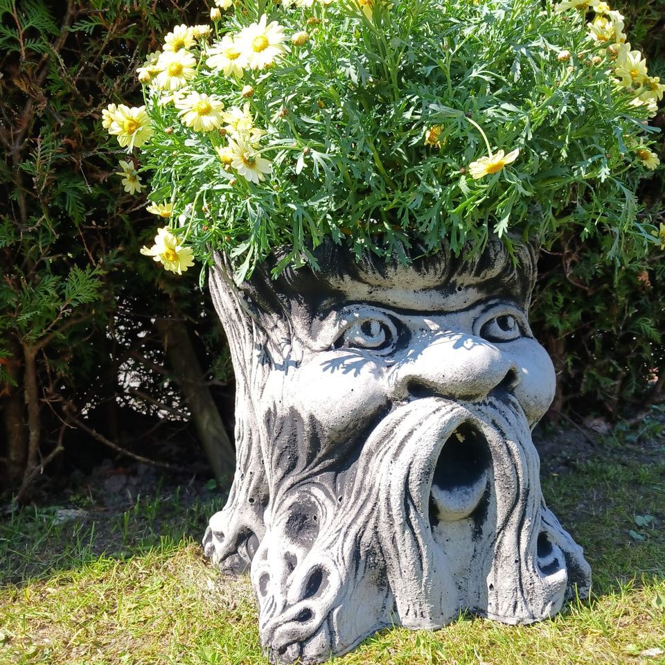 Massive Steinfigur Gartenfigur Blumentopf Pflanzgefäß Frostsicher in Dannewerk