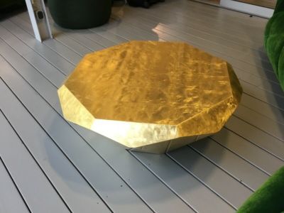 "BRETZ" RUND (DIAMANT) COUCHTISCH BLATTGOLD "AUSSTELLUNGSSTÜCK" in Birkenau